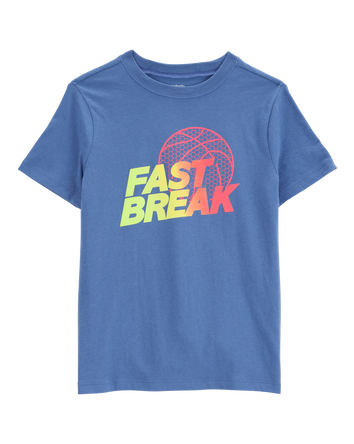 Kid Fast Break Short-Sleeve Graphic Tee - Blue, 