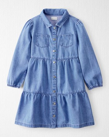 Girls Organic Cotton Denim Dress, 