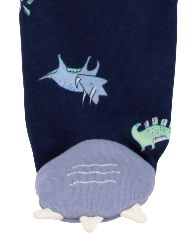 Baby Dinosaur 2-Way Zip Cotton Sleep & Play Pajamas, image 3 of 5 slides