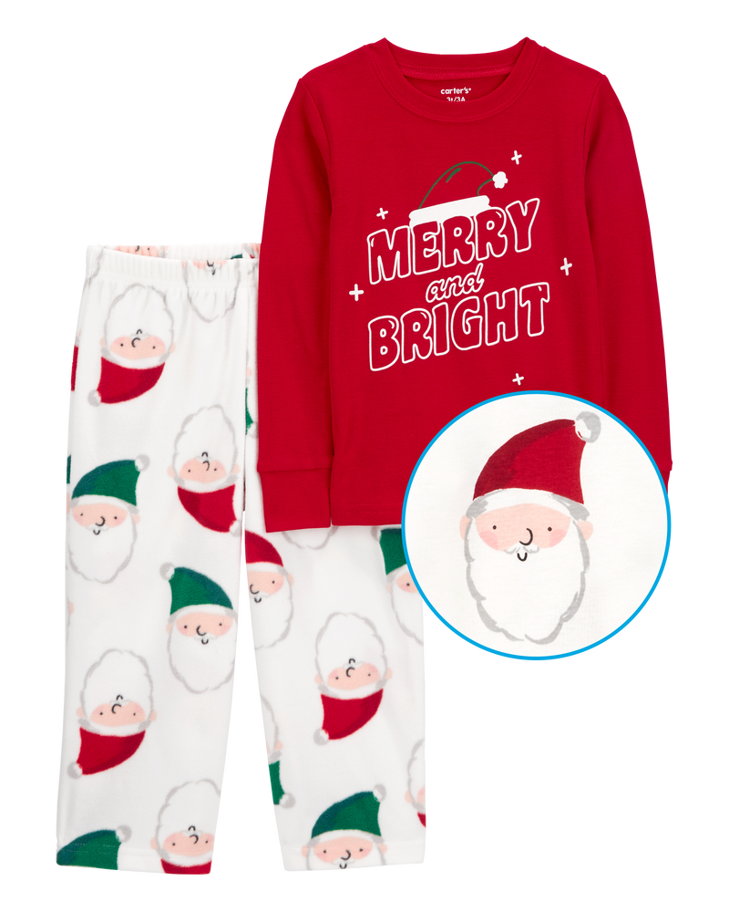 Toddler 2-Piece Santa Cotton & Fleece Pajamas, image 3 of 4 slides
