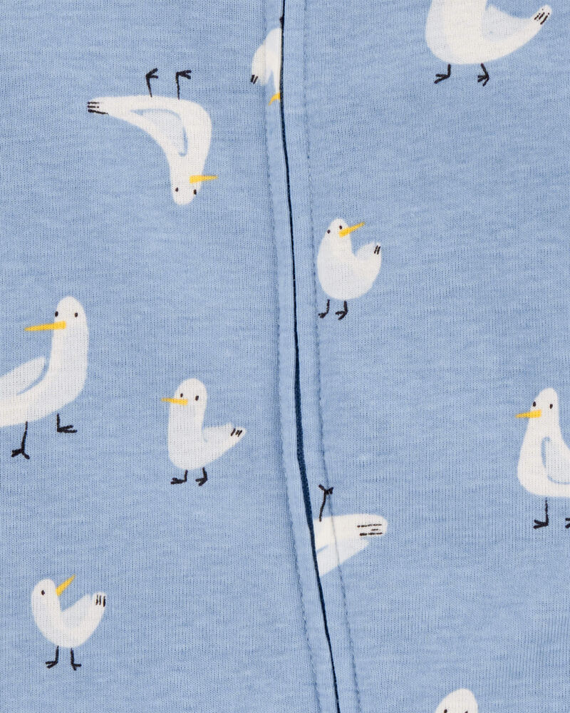 Baby 2-Pack Seagull Striped 2-Way Zip Cotton Sleep & Play Pajamas - Blue, image 2 of 4 slides