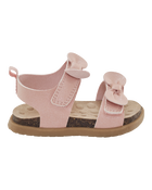 Baby Every Step® First Walker Bow Faux Cork Sandals - Pink, image 2 of 7 slides