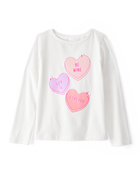 Kid Be Mine Long-Sleeve Graphic Tee - White, image 1 of 4 slides