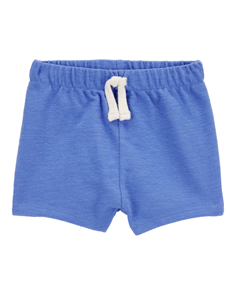 Baby 2-Pack Pull-On Slub Jersey Shorts - Blue/Grey, image 6 of 7 slides