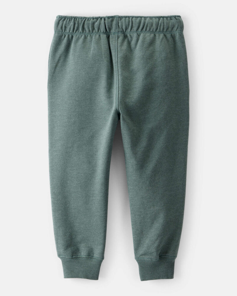 Toddler Boy Solid Fleece Cotton Jogger - Green, image 2 of 4 slides