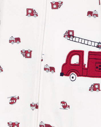 1-Piece Firetruck 100% Snug Fit Cotton Footless Pajamas, 