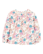 Baby Floral Woven Long-Sleeve Gauze Top - Floral, image 1 of 3 slides