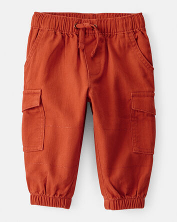 Baby Boy Cotton Fashion Cargo Pants - Red, 