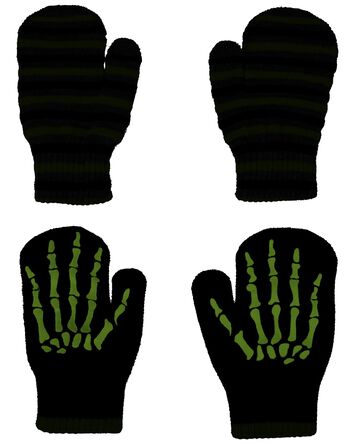 2-Pack Skeleton Gripper Mittens, 