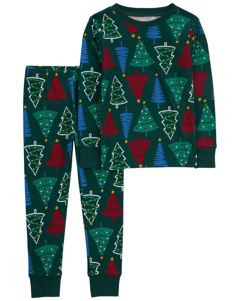 Toddler 2-Piece Christmas Tree 100% Snug Fit Cotton Pajamas, image 1 of 3 slides