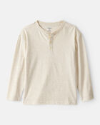 Boys Long-Sleeve Henley - Cream, image 1 of 3 slides
