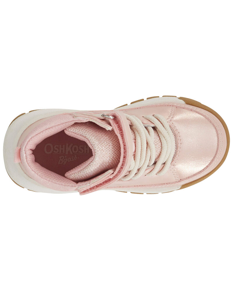 Toddler Metallic Pink Lace-Up Boots, image 4 of 7 slides