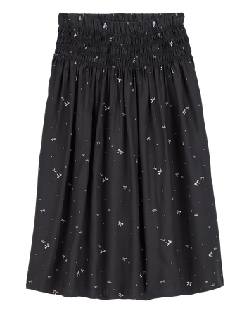 Kid Bow Print Maxi Skirt - Black, 