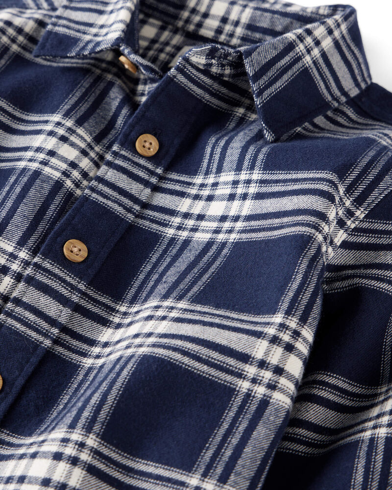 Baby Organic Cotton Button-Front Flannel Shirt, image 2 of 5 slides