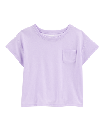 Kid Solid Short-Sleeve Fashion Top - Purple, 