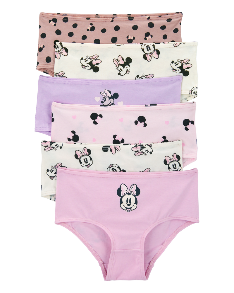 Kid 6-Pack Minnie Mouse Brief Stretch Cotton Underwear, image 1 of 2 slides