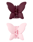 2-Pack Butterfly Hair Clips in Pink & Maroon, image 1 of 2 slides