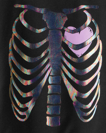 Kid Metallic Skeleton Long-Sleeve Graphic Tee - Black, 