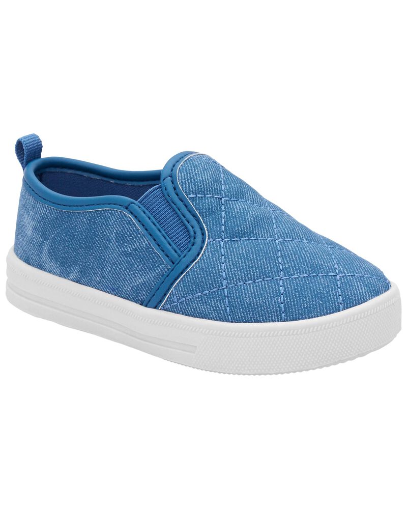 Toddler Quilted Chambray Pull-On Sneakers, image 1 of 7 slides