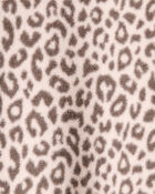Toddler Girl Leopard Print Fleece Long-Sleeve Loose Fit 1-Piece Pajamas, image 3 of 5 slides