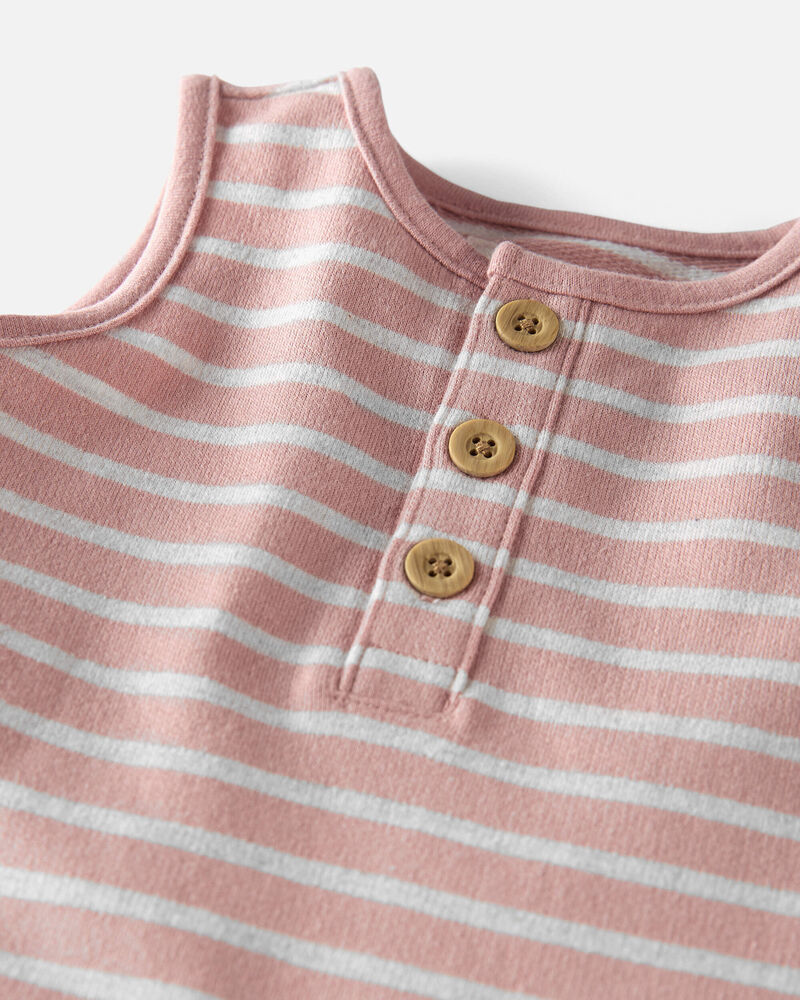 Baby Striped Organic Cotton Jumpsuit, image 2 of 4 slides
