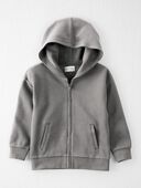 Gray Winter - Toddler Organic Cotton Ribbed Hooded Jacket 