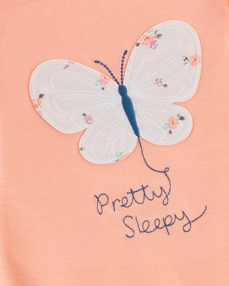 Toddler 3-Piece Butterfly Loose Fit Pajamas, image 2 of 3 slides