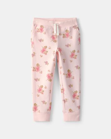 Toddler Girl Floral Drawstring Knit Joggers - Pink, 