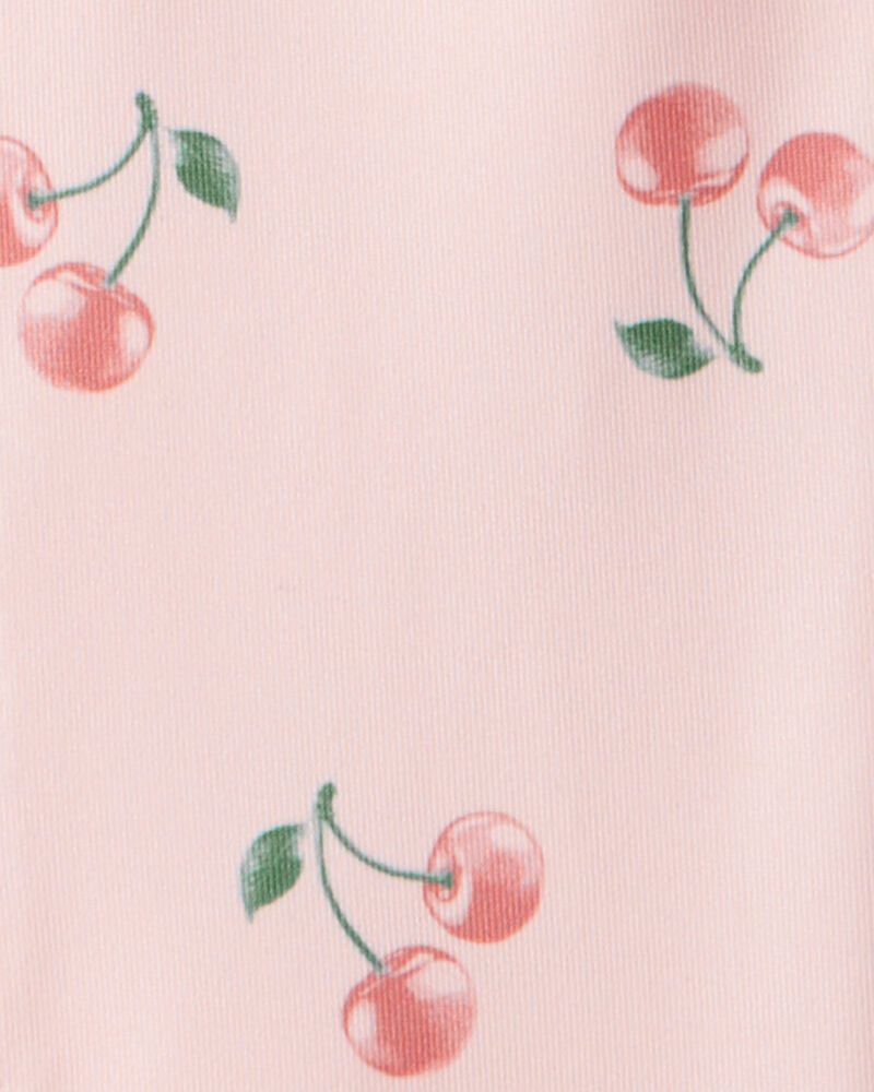 Girls Cherry Print Active Leggings - Pink, image 3 of 4 slides