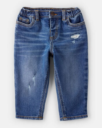 Baby Boy Distressed Denim Jeans - Blue, 