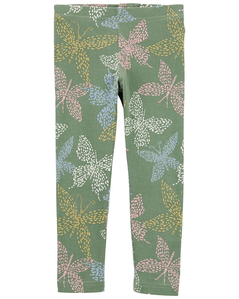 Butterfly Print Jersey Leggings, image 1 of 2 slides