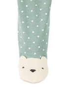 Baby Girl Polka Dot 2-Way Zip Cotton Sleep & Play Pajamas - Green, image 2 of 4 slides