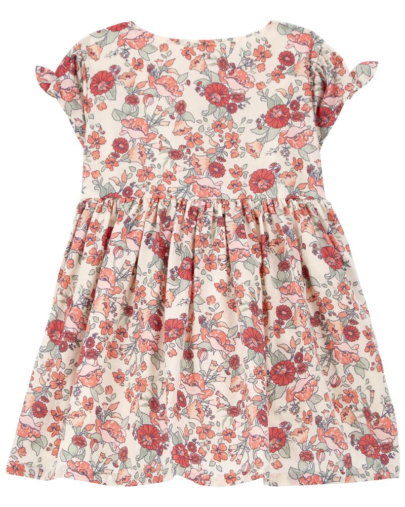 Baby Floral Print Puff Sleeve Dress, image 2 of 3 slides