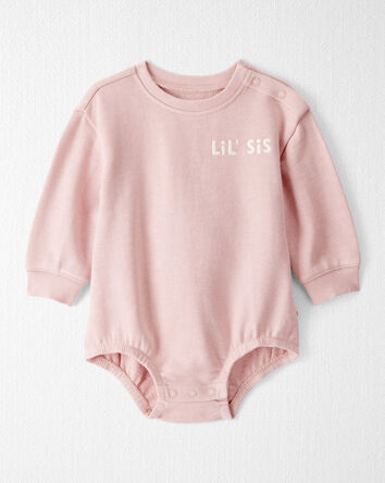 Baby Girl Organic Cotton Lil' Sis Bubble , 