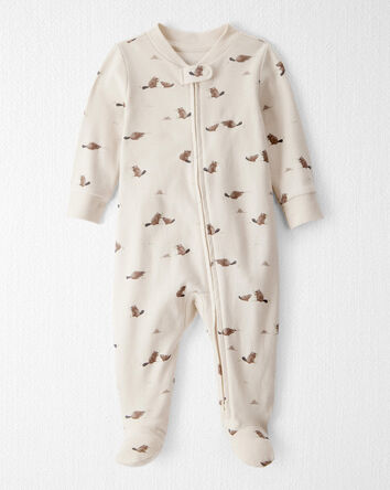 Baby Organic Cotton Sleep & Play Pajamas in Beavers' Creek Print, 