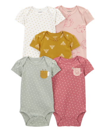 Baby 5-Pack Short-Sleeve Bodysuits, 