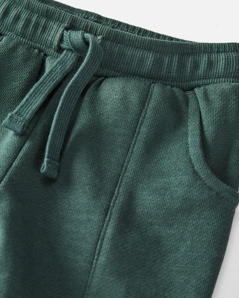 Baby Organic Cotton Joggers in Poplar Green, image 2 of 3 slides