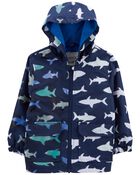 Toddler Shark Color-Changing Rain Jacket, image 2 of 5 slides