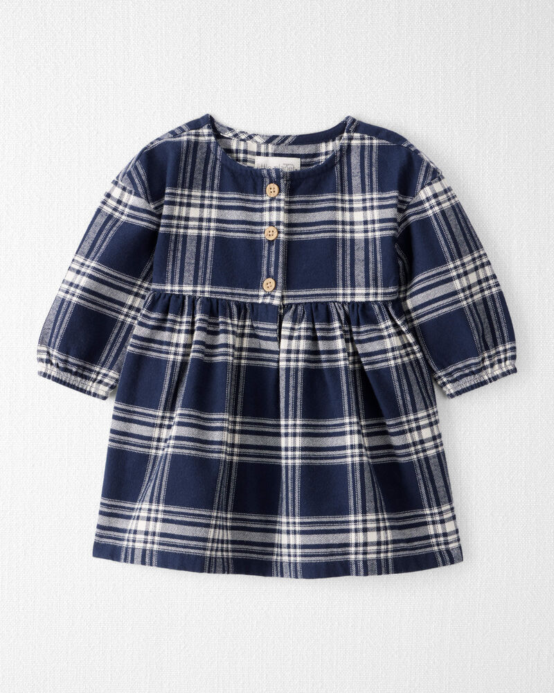 Baby Girl Organic Cotton Flannel Dress , image 1 of 7 slides