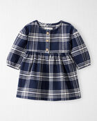 Baby Girl Organic Cotton Flannel Dress , image 1 of 7 slides