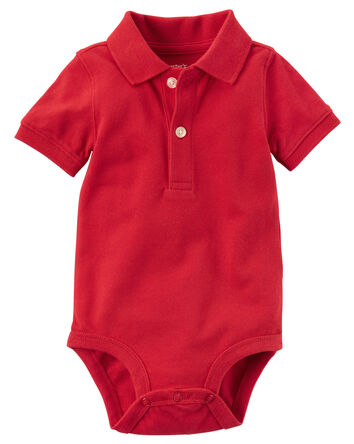 Baby Piqué Polo Bodysuit, 