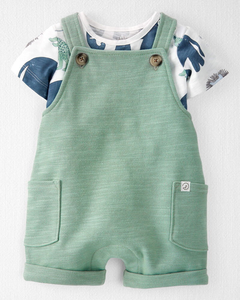 Baby 2-Piece Organic Cotton Shortall Set, image 1 of 8 slides
