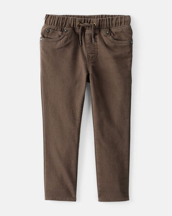Toddler Boy Cotton Pull-On Fashion Pants - Brown, 