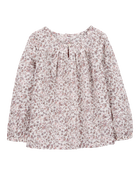 Toddler Butterfly Floral Print Long-Sleeve Top, image 1 of 3 slides