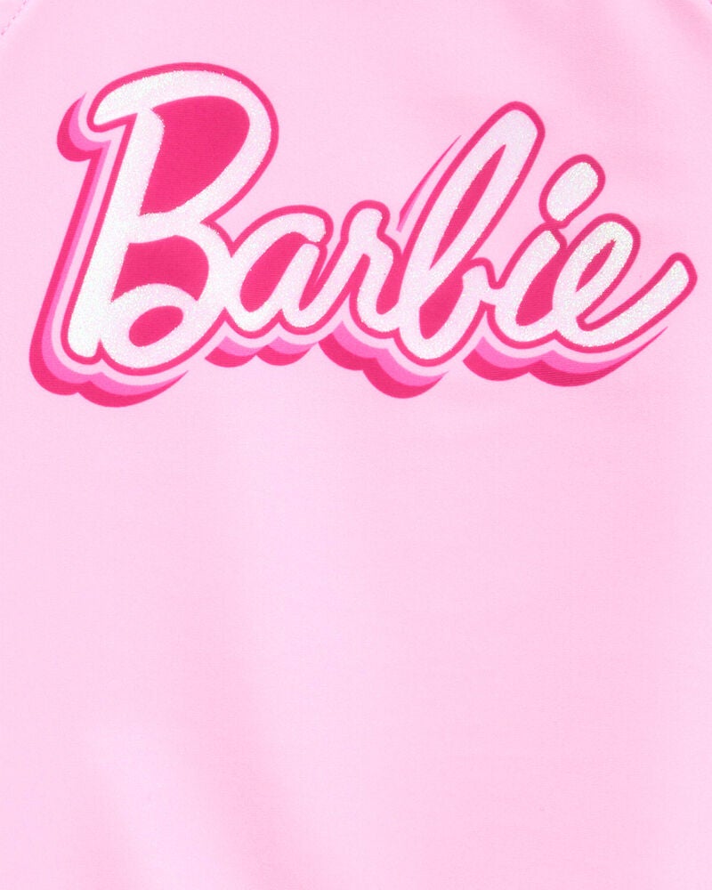 Toddler Barbie™ 2-Piece Rashguard Swimsuit Set - Pink, image 2 of 2 slides