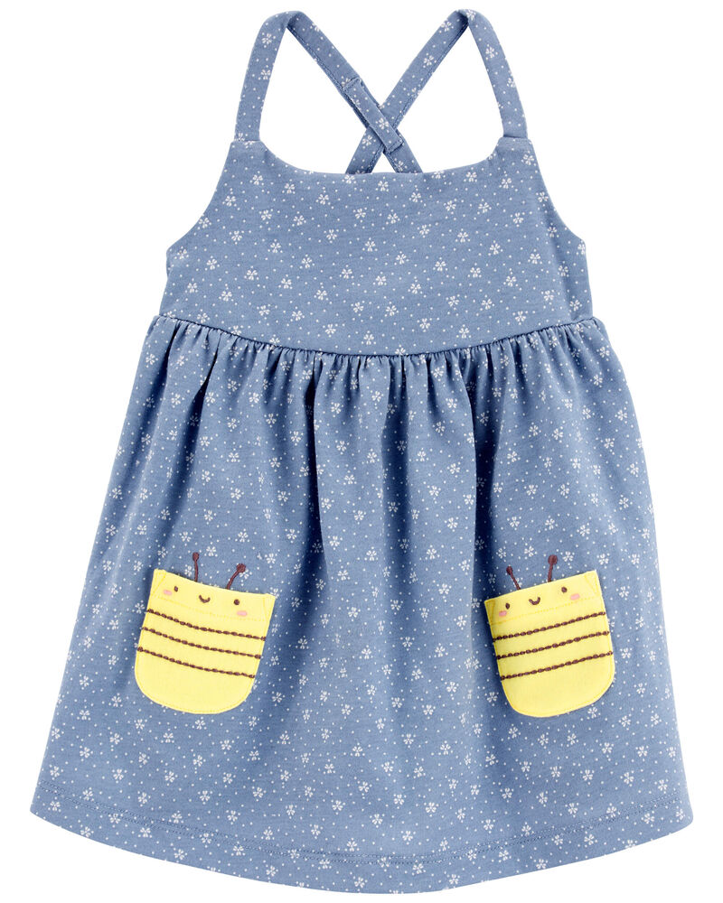 Baby Polka Dot Bee Sleeveless Dress, image 1 of 4 slides