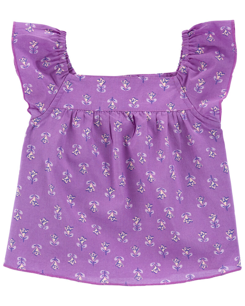 Toddler Floral Poplin Top, image 1 of 3 slides