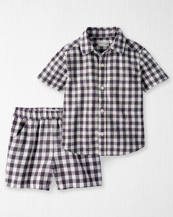 Toddler 2-Piece Gingham Set Made With Linen and LENZING™ ECOVERO™, 