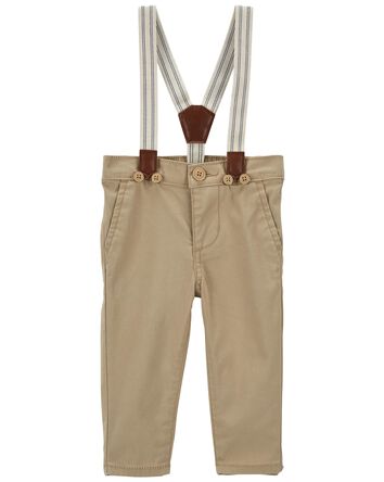 Twill Suspender Pants, 