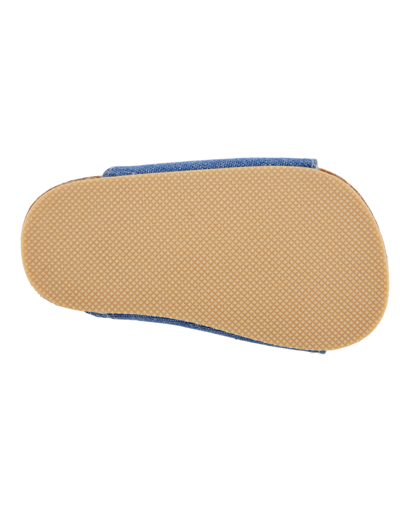 Baby Chambray Buckle Faux Cork Sandals, image 5 of 7 slides